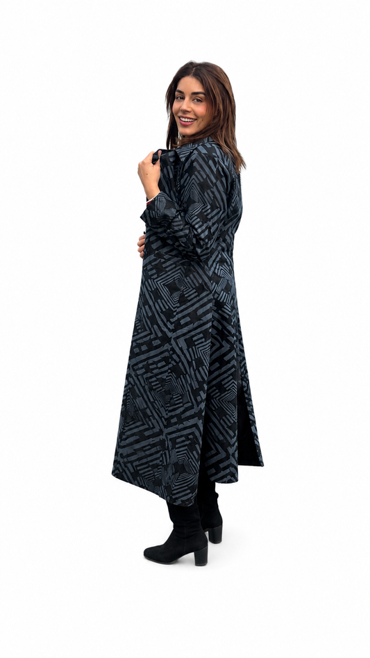 Black/white two tone Trench Coat
