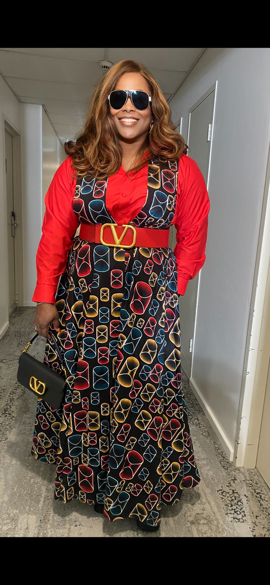 Red Cylinder Pinafore