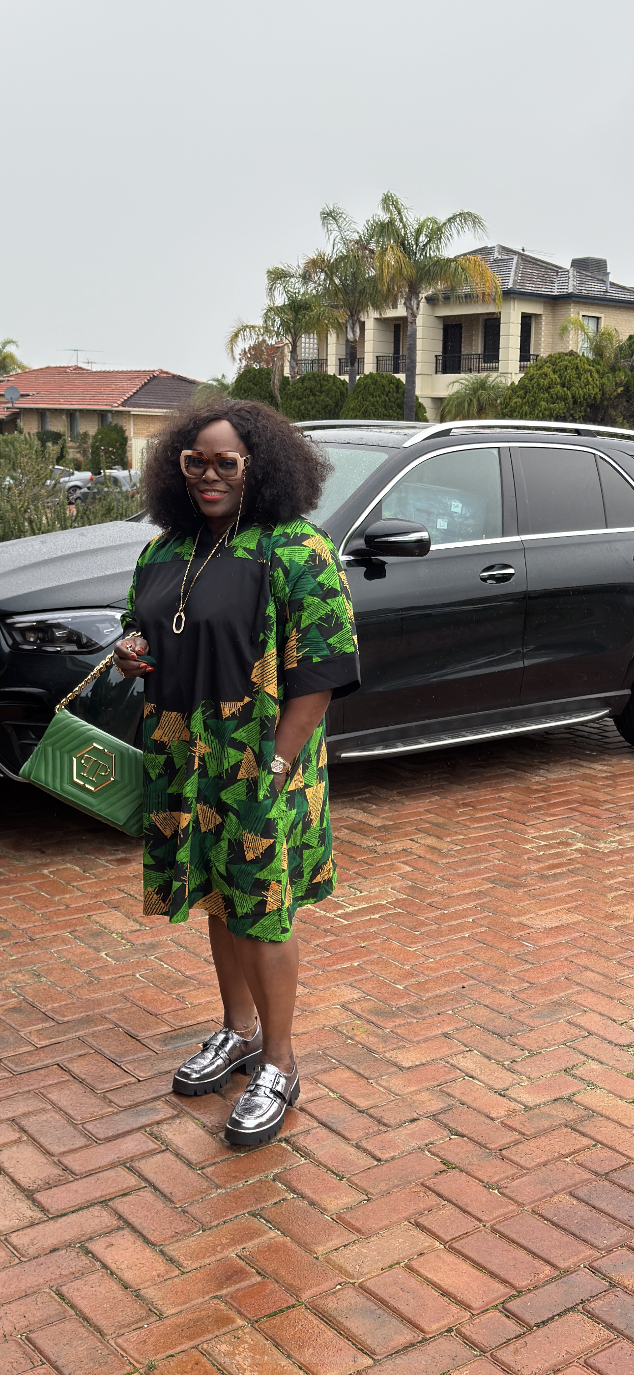 Green diamond short boubou