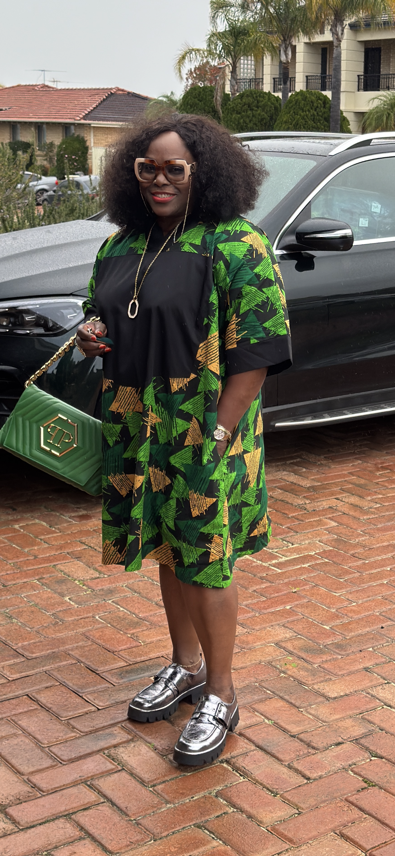 Green diamond short boubou