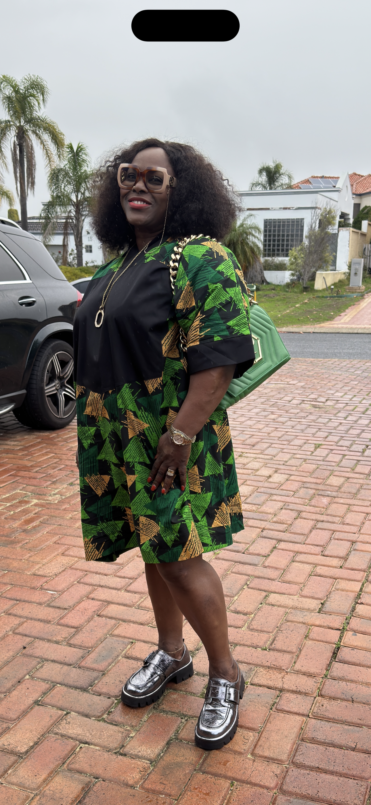 Green diamond short boubou