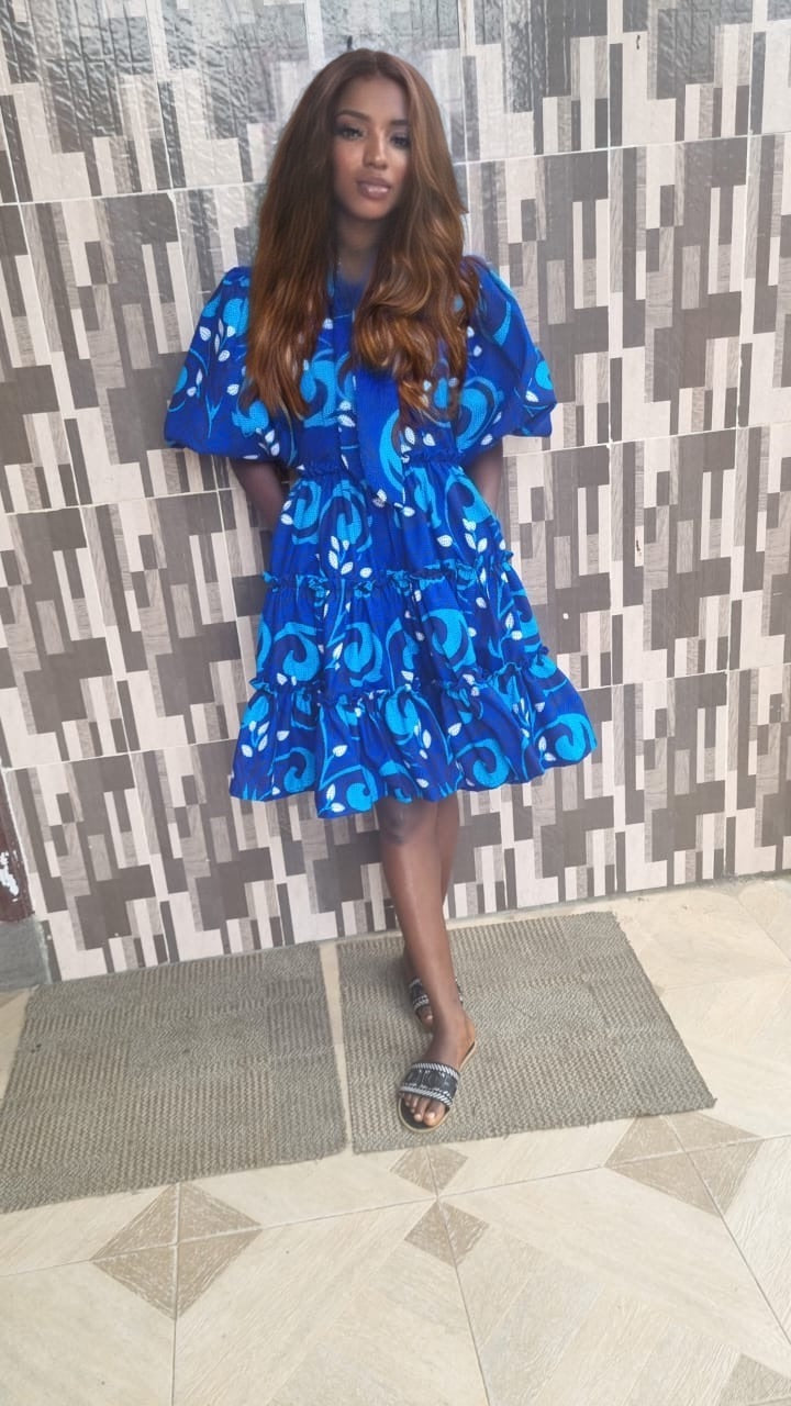 Blue bohemian short gown