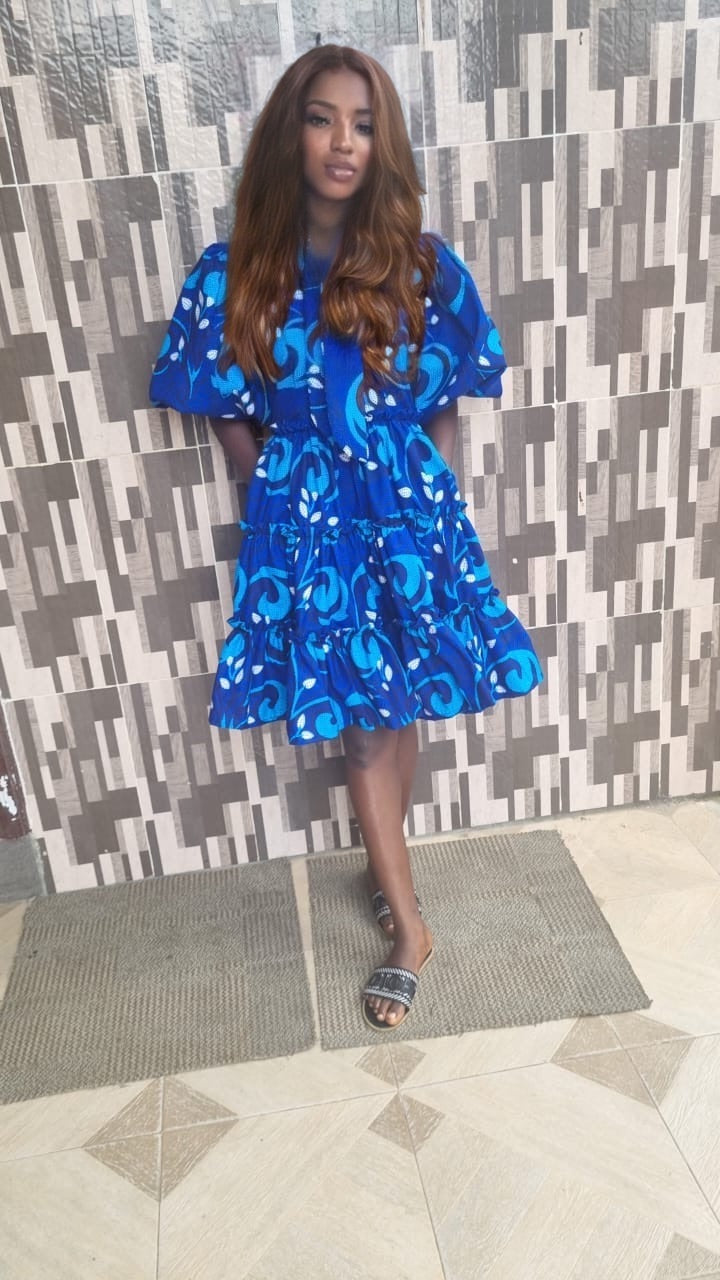 Blue bohemian short gown