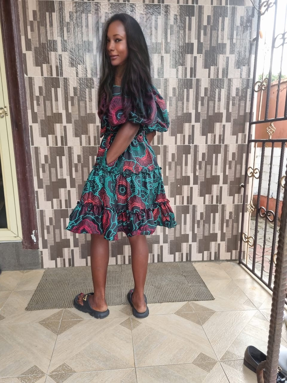 Red paramecium bohemian gown