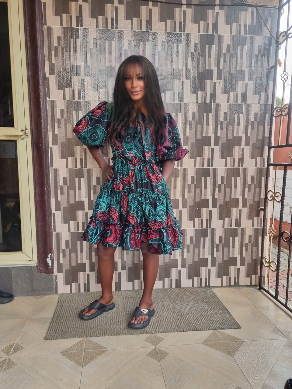 Red paramecium bohemian gown