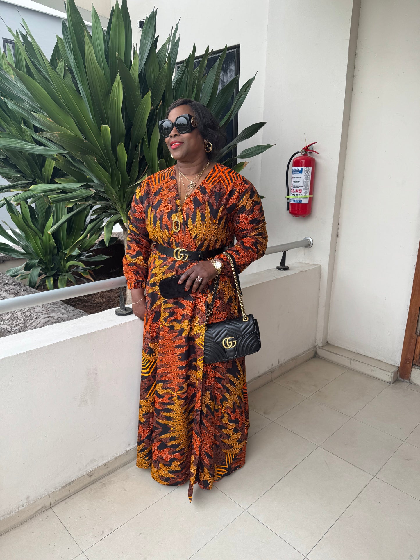 Golden Aura wrap gown