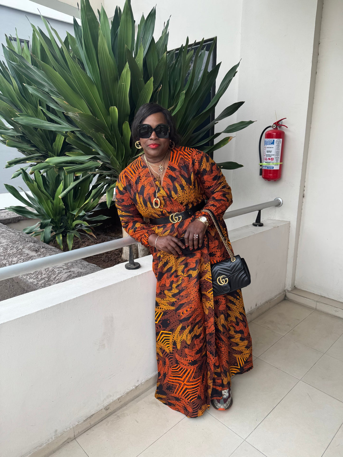 Golden Aura wrap gown