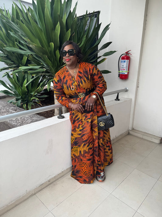 Golden Aura wrap gown