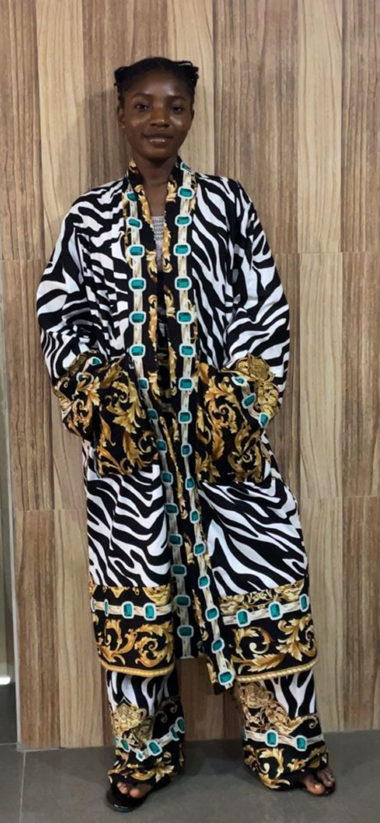 Zebrald two piece kimono set