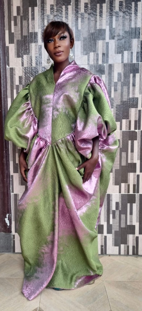 Damask boubou Jade green/Lime (Copy)